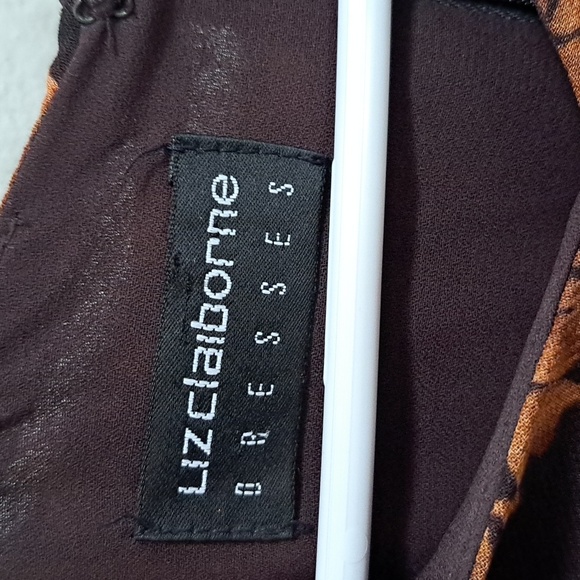 Liz Claiborne Fall Leaf Design Sheer Overlay Layered Maxi Dress. Size 4 - Picture 10 of 12